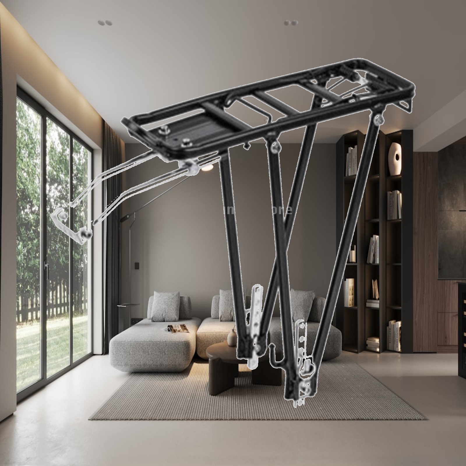 Cycling Commute Distance - Portaequipajes Trasero para Bicicleta, Resistente, Ajustable,