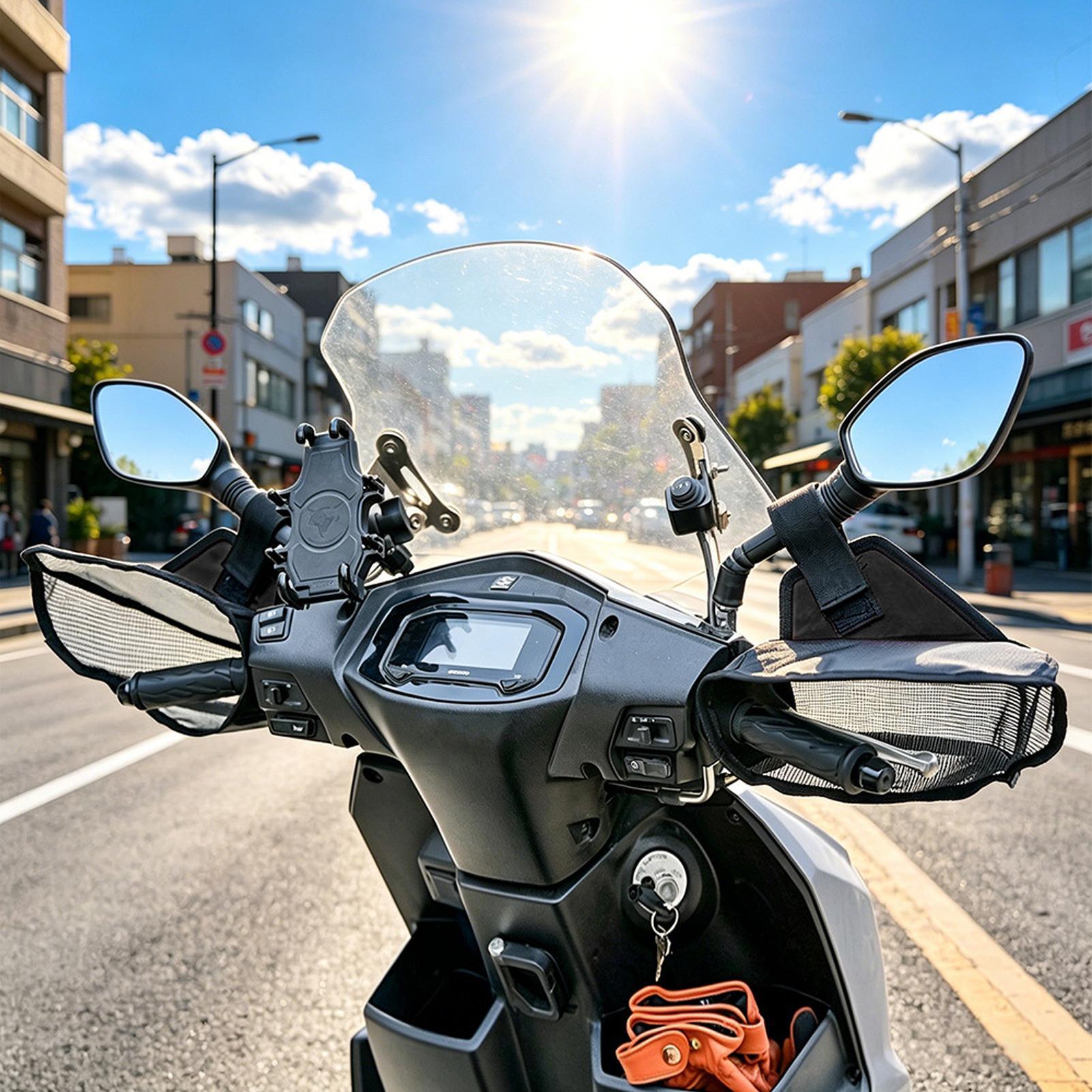 Cycling Commute Distance - Manoplas para manillar de motocicleta, manoplas