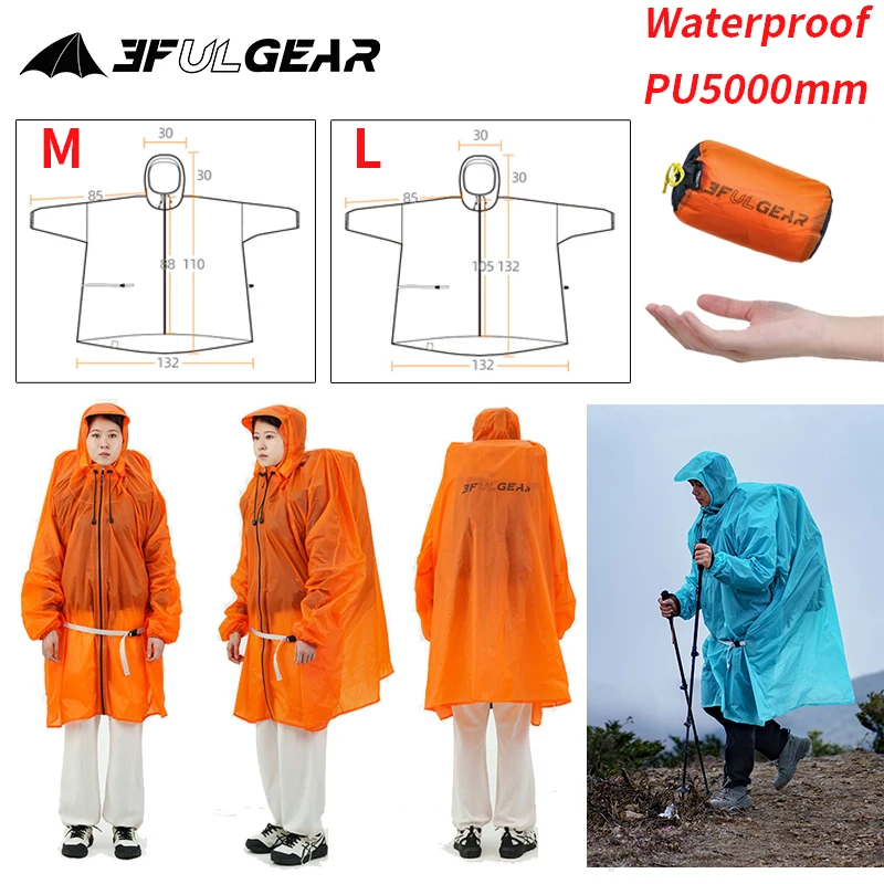 Cycling Rain Jacket Commute - Chubasquero con cremallera 3F UL GEAR,