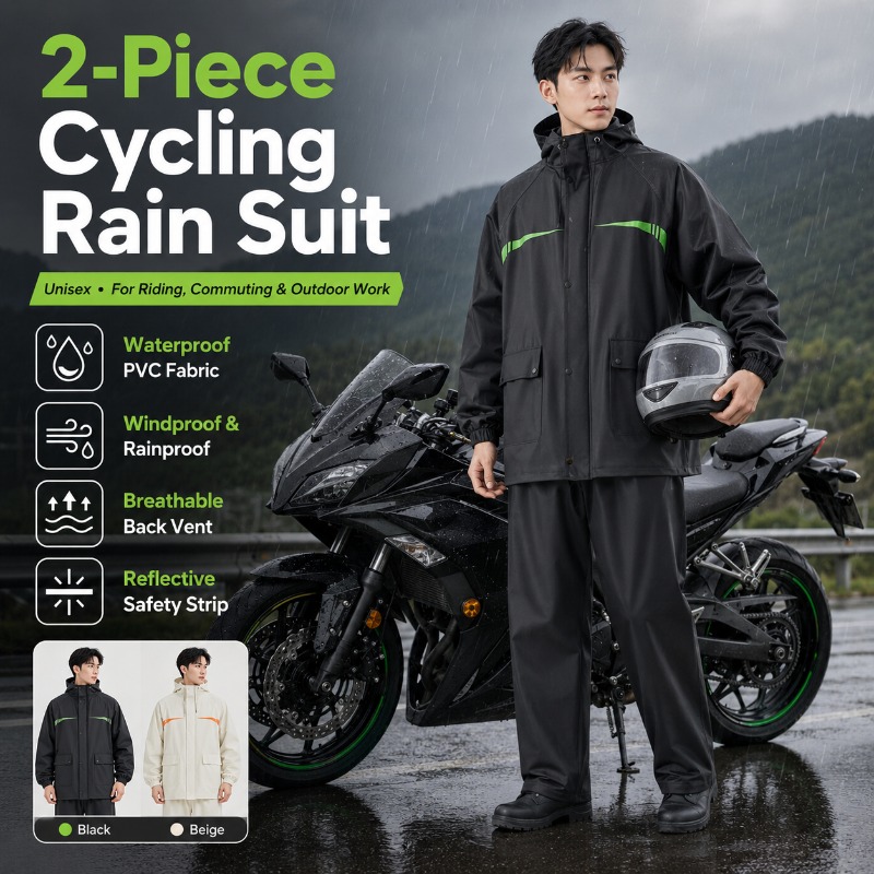 Cycling Rain Jacket Commute - Traje Impermeable de Ciclismo Unisex de