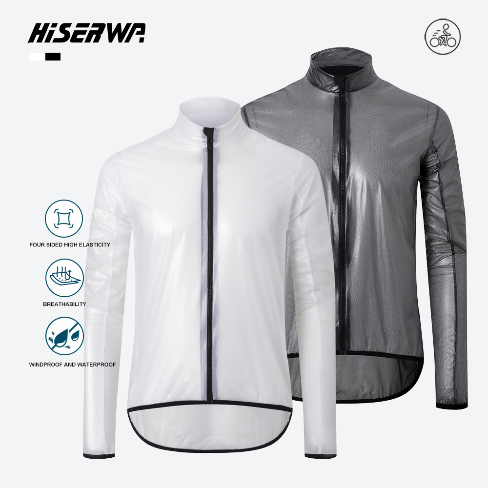 Cycling Rain Jacket Commute - Chaqueta de Ciclismo Ultraligera Hiserwa, Impermeable,