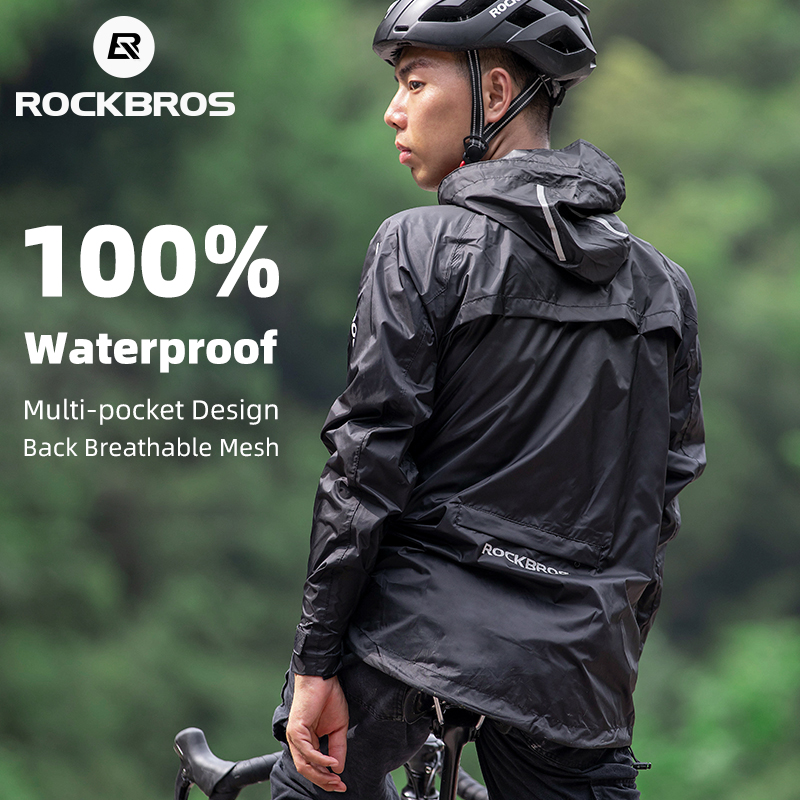 Cycling Rain Jacket Commute - ROCKBROS-chubasquero impermeable para ciclismo para hombre,