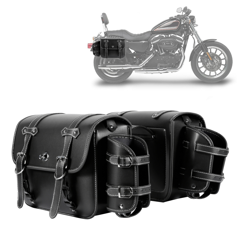 Panniers Waterproof Rear - Alforjas para Motocicleta con Portavasos, Bolsas