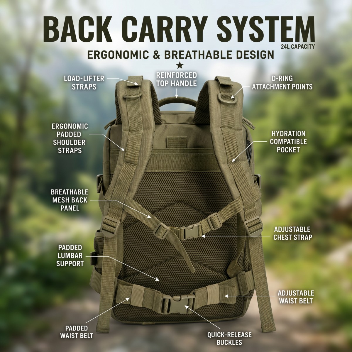Mochila Táctica Molle de 24L p - Cycling Commute Distance reseña y precio