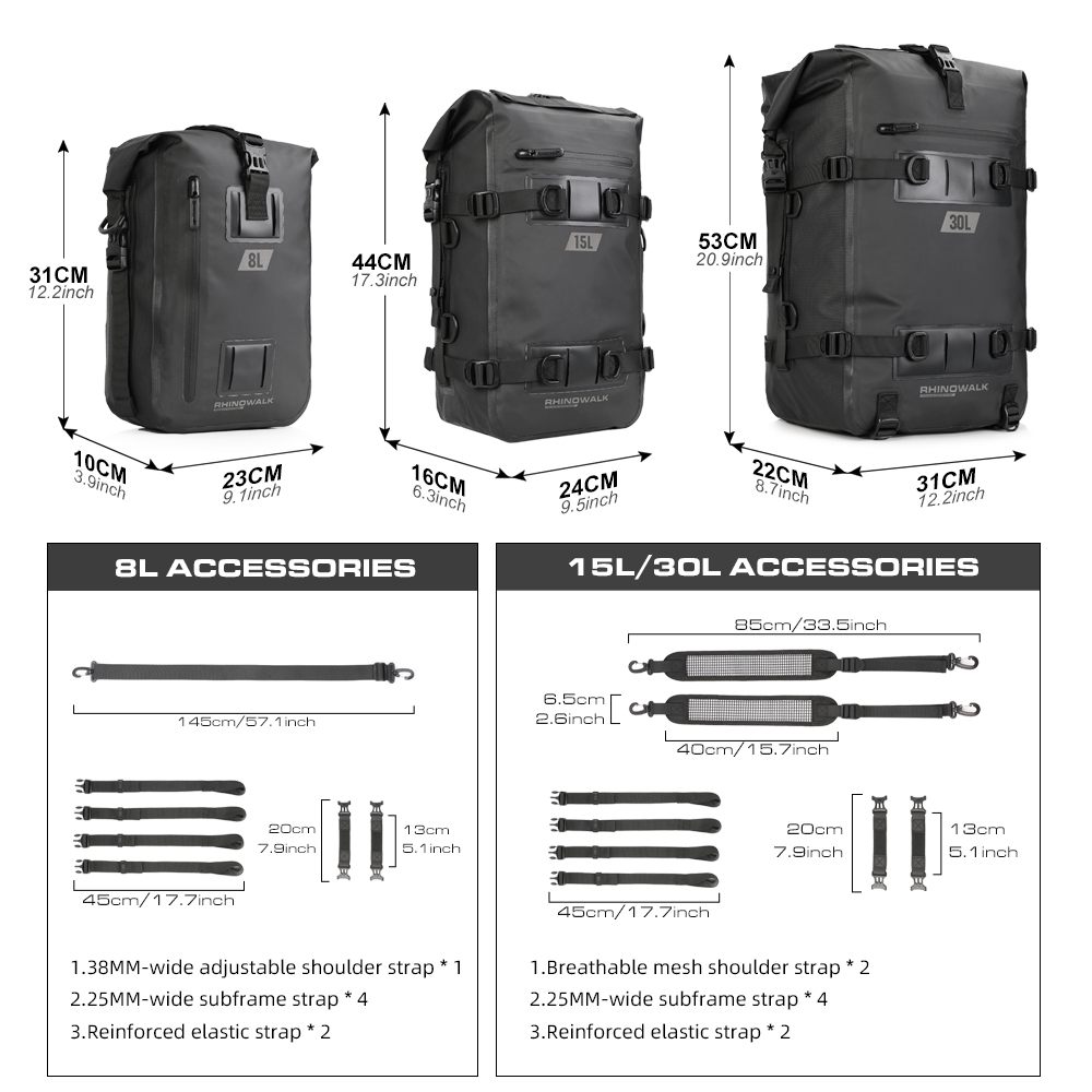 Rhinowalk-Bolsa de equipaje im - Panniers Waterproof Rear reseña y precio