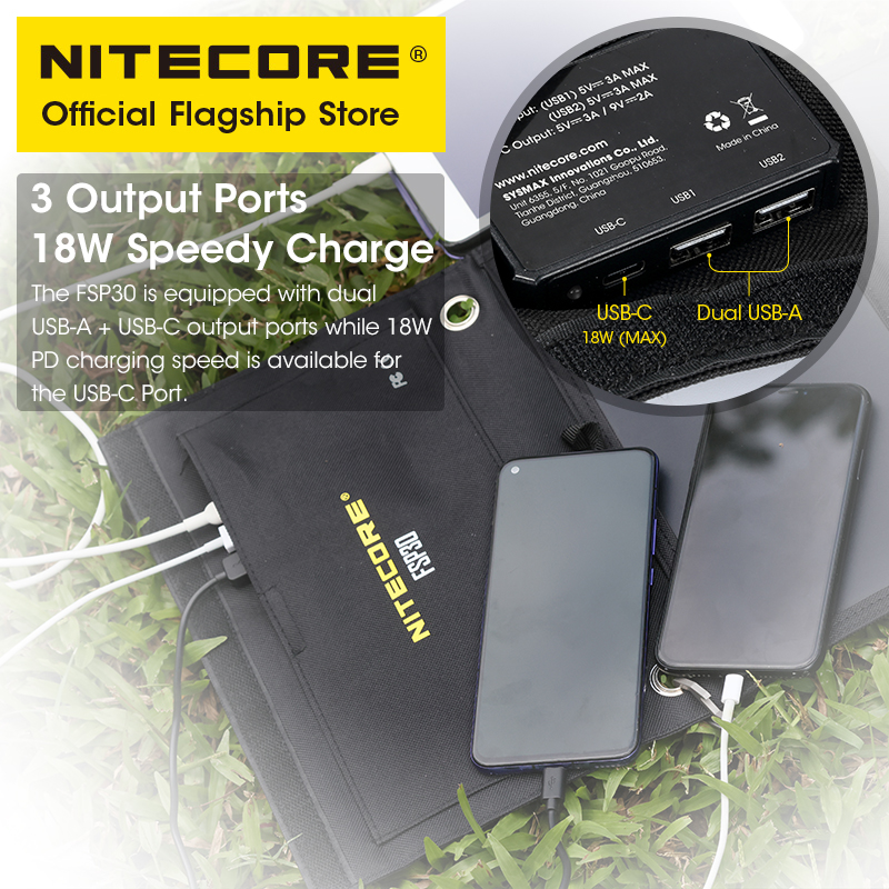 NITECORE-Panel Solar portátil  - Usb Charger Dynamo reseña y precio