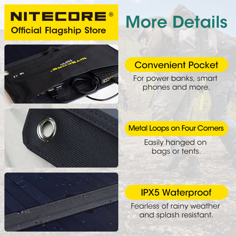 NITECORE-Panel Solar portátil  - Usb Charger Dynamo reseña y precio